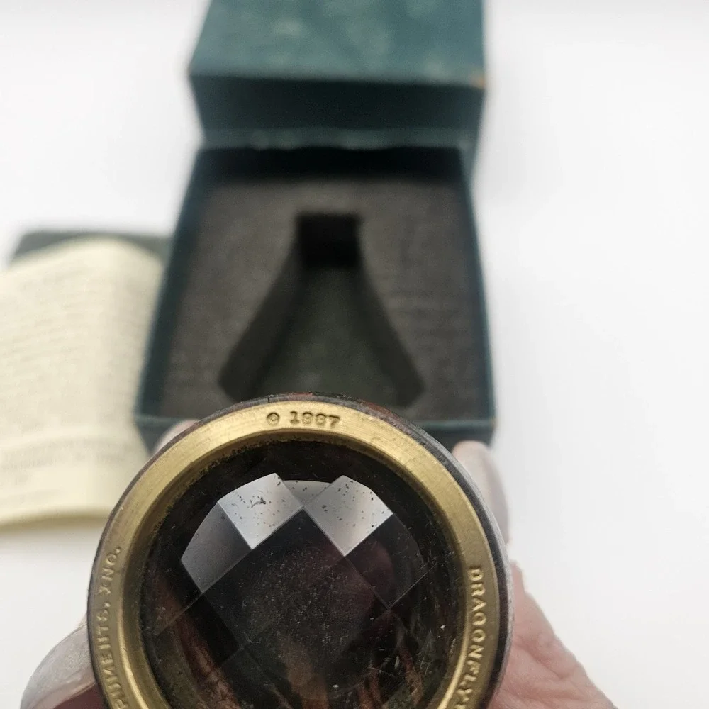 Vintage 1987 Van Cort Dragonfly Kaleidoscope Faceted Dioptric Scope Boxed